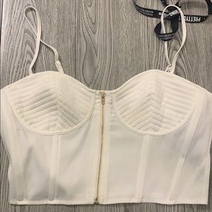 PrettyLittleThing White Corset Top